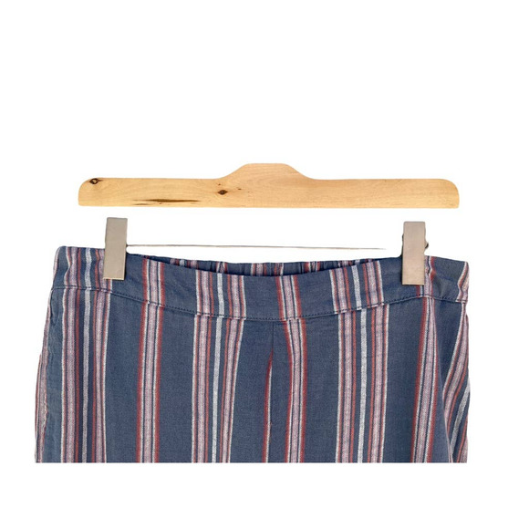 Ana Dark Blue Striped Wide Leg Pants Cotton New Size Large - Picture 6 of 10